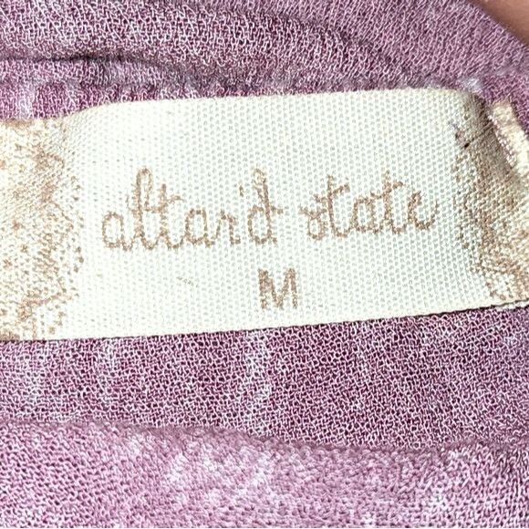 Altar'd State Pink Distressed Ruffled Sleeve Lace Edged Blouse Size M - Picture 7 of 8